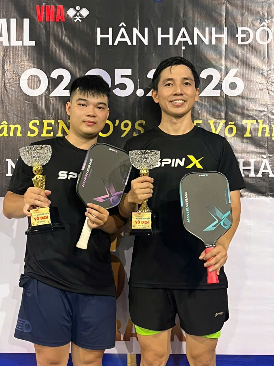 Vợt Pickleball SpinX Hurricane Hybrid Chính Hãng - Xanh Dương - Carbon Toray T700 - Lõi Full Foam - Kiểm Soát- Ổn Định